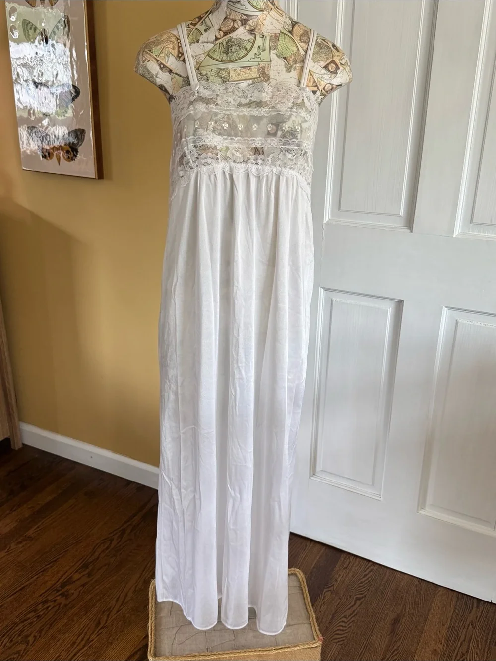 Tamara Lynn Vintage Union Made White Lace Peignoir Nightie Slip Set L - NWT - Picture 4 of 14